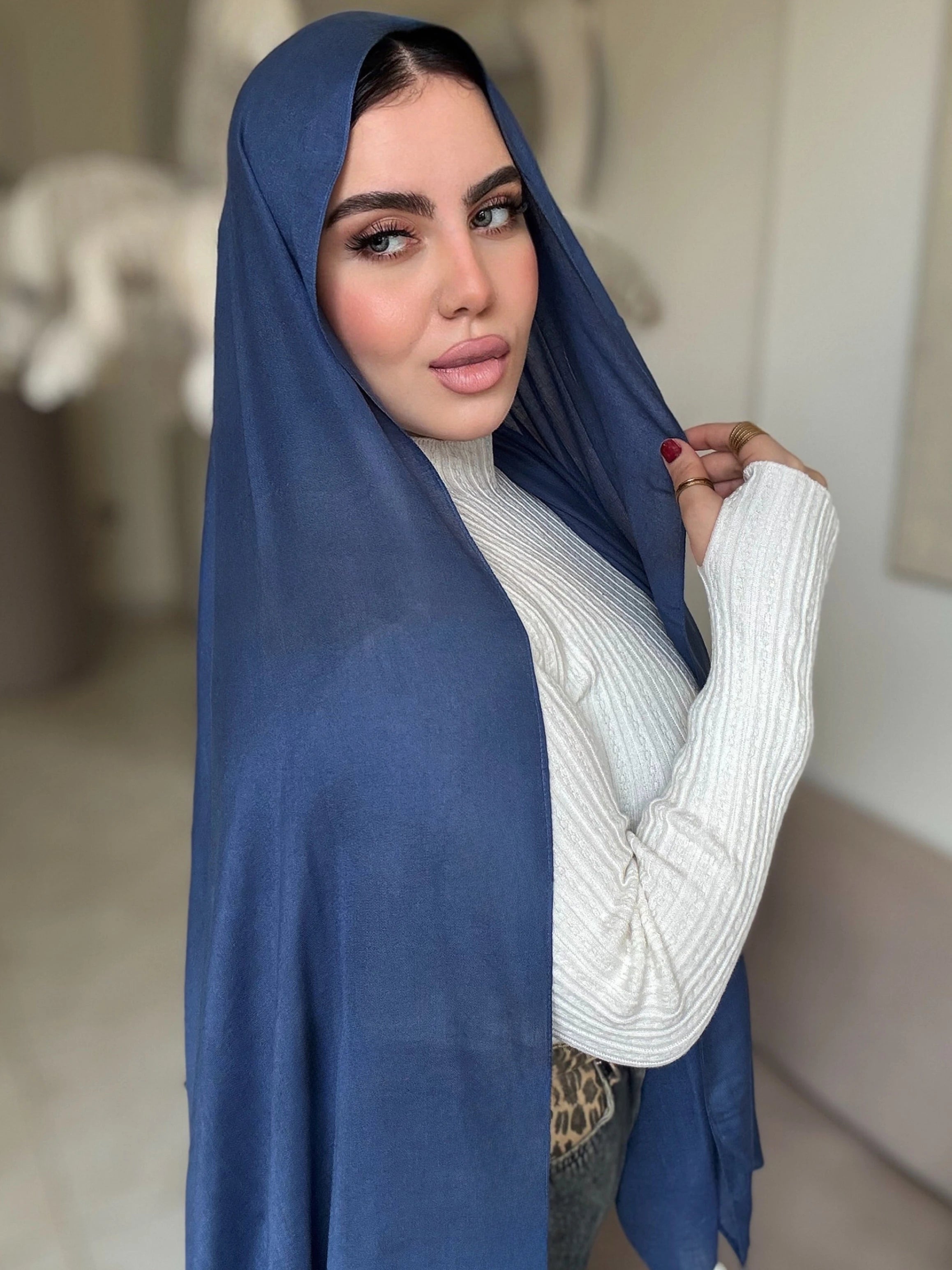 Midnight Blue Cotton Scarf