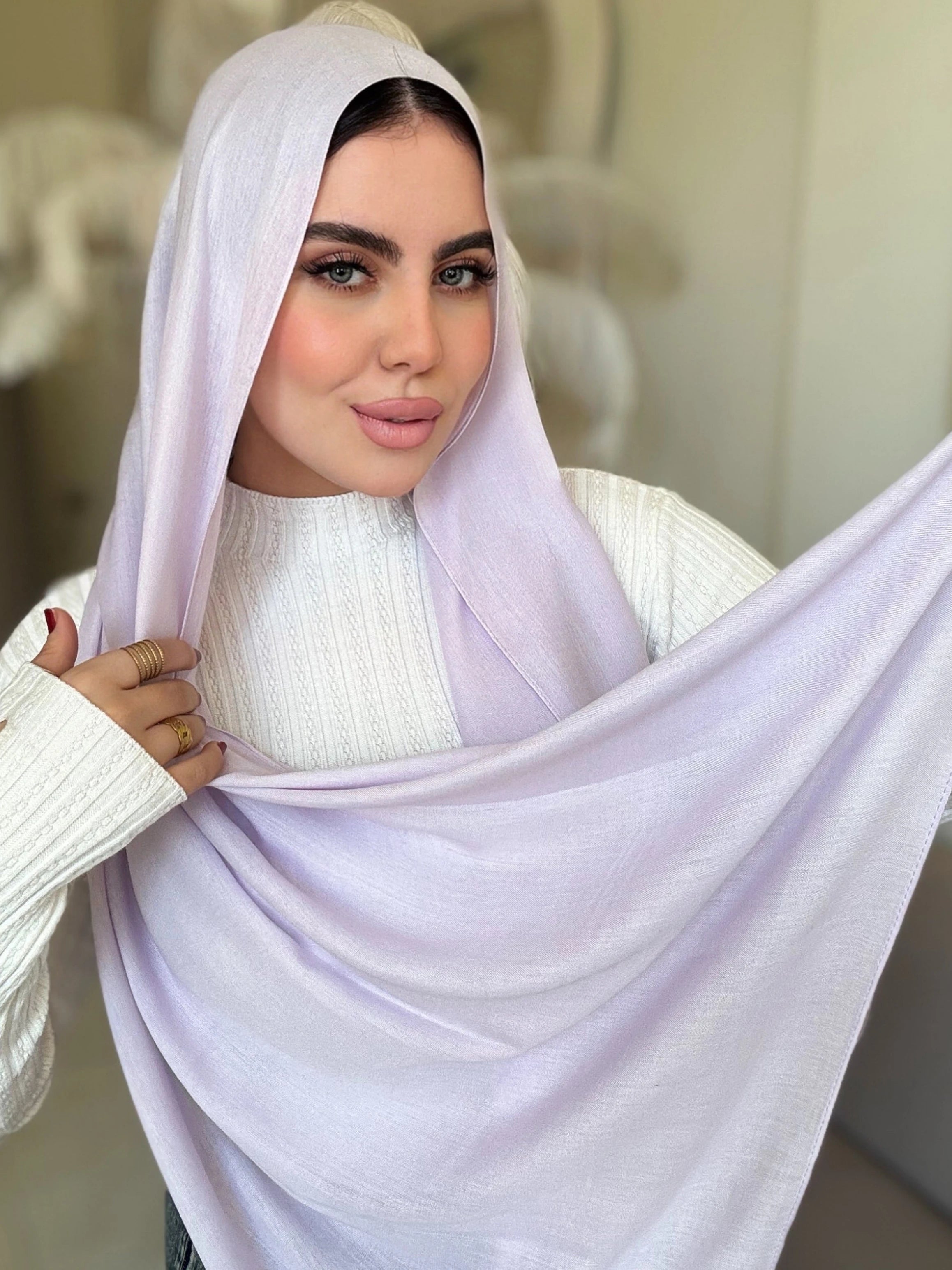 Soft Lavender Cotton Scarf