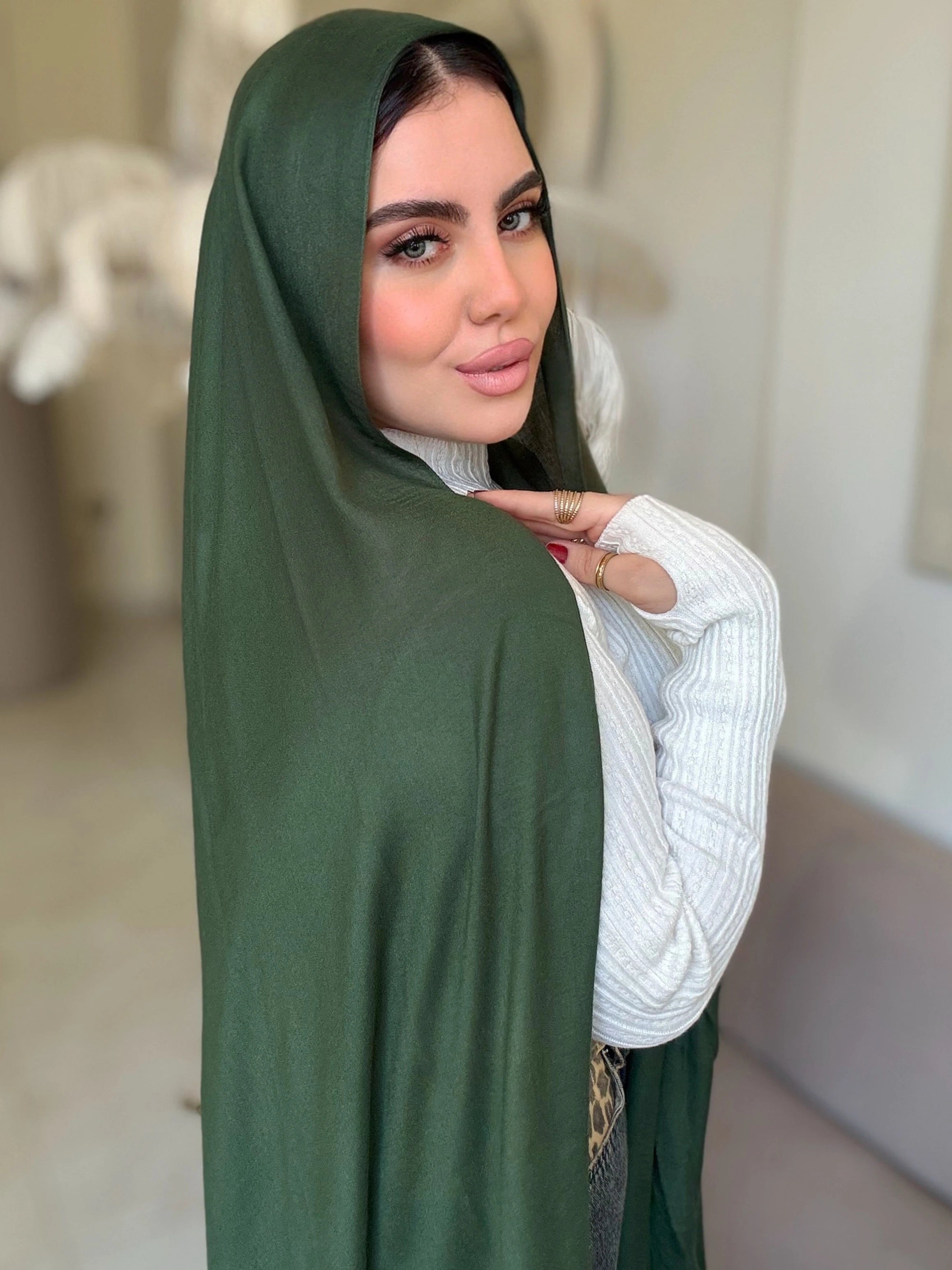 Forest Green Cotton Scarf