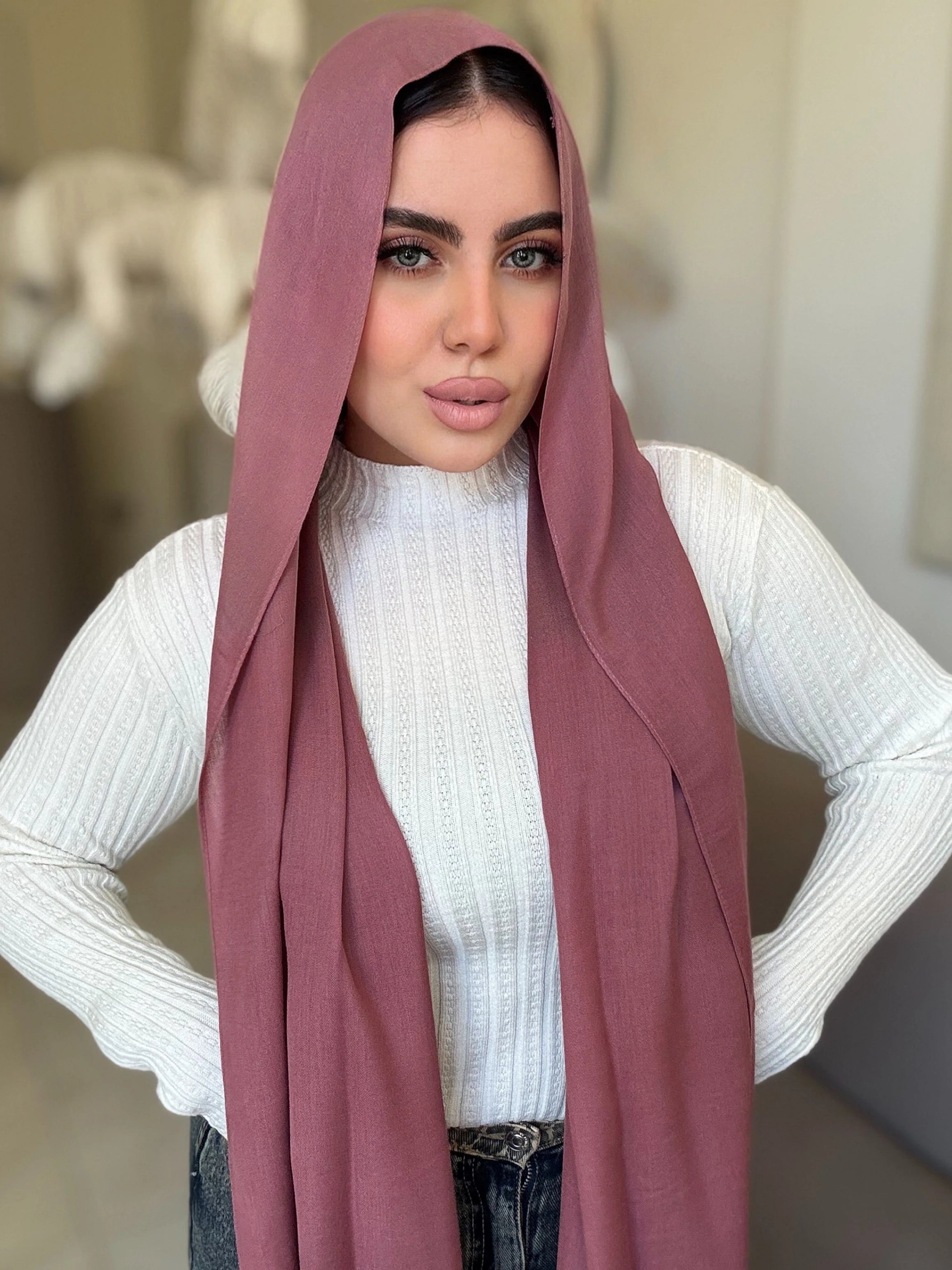 Dusty Rose Cotton Scarf