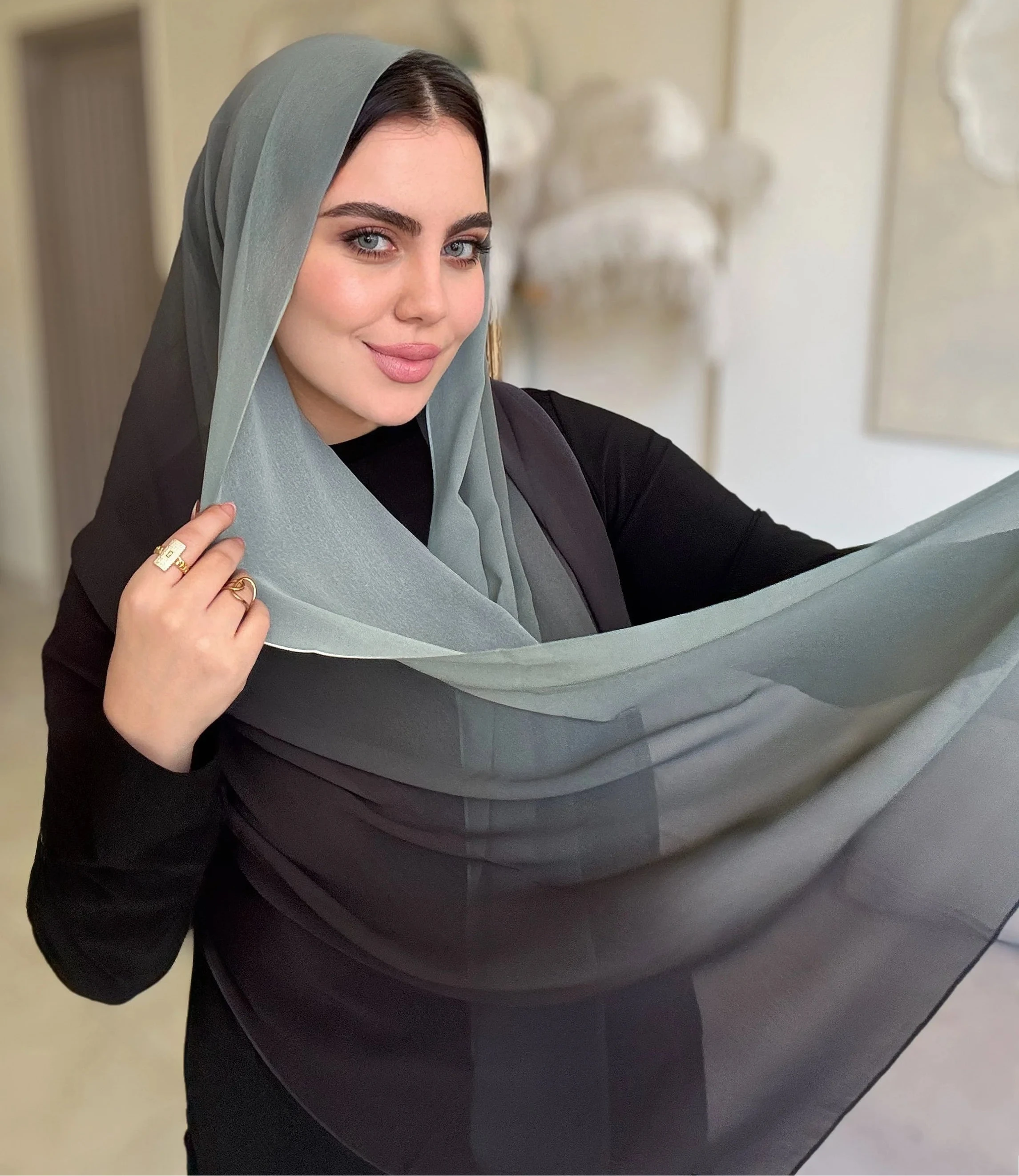 Olive to Black (Chiffon)