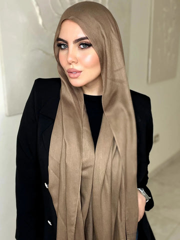 Beige Cafe Cotton Scarf