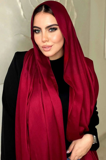 Dark Red Cotton Scarf