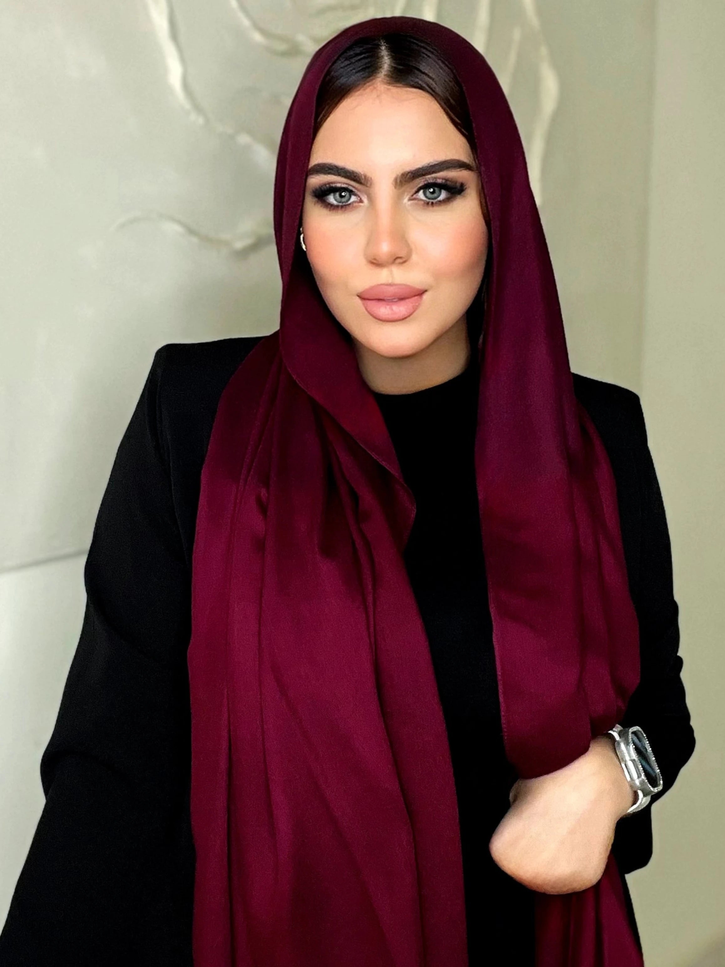 Burgundy Cotton Scarf